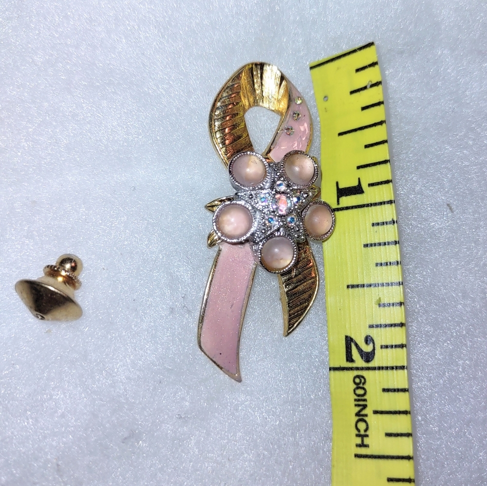 Pink Ribbon Breast Cancer Awareness Tac Pin - Picture 6 of 8